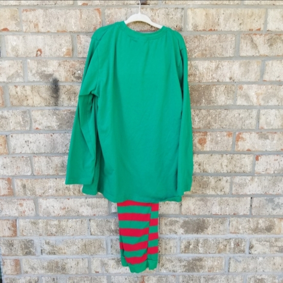 Kids 2 pc. Holiday ELF GREEN/ RED Christmas Pajama Set (Size 8/9y) NEW - Picture 3 of 5